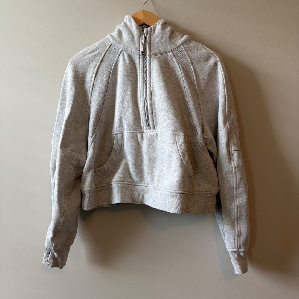 Lululemon Scuba Oversized Half-Zip Hoodie Heathered Grey LW3DUSS M/L